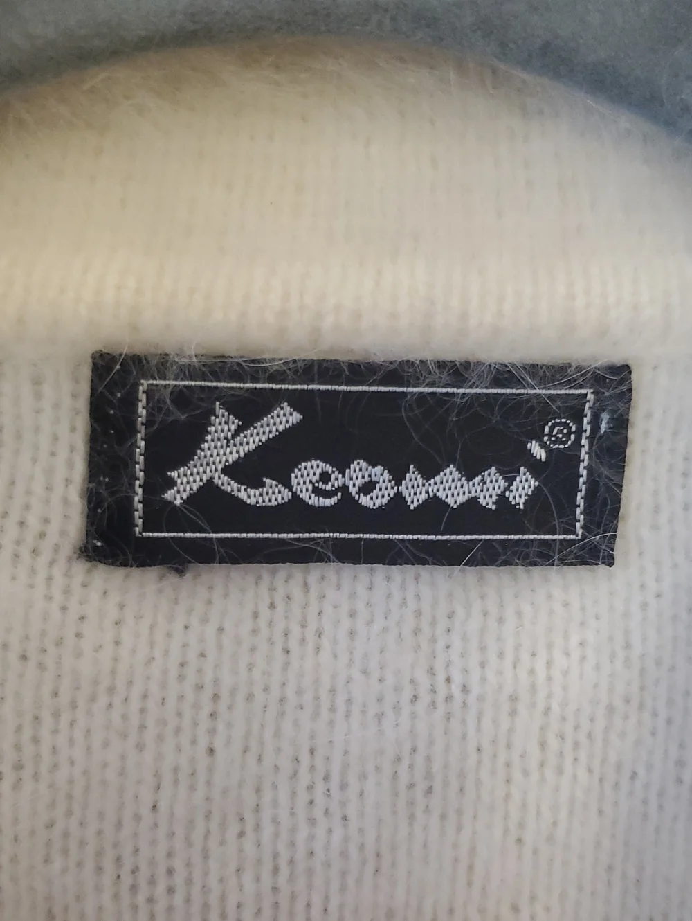 Keomi Vintage 80's Angora Caridigan Sweater In Off White Size L
